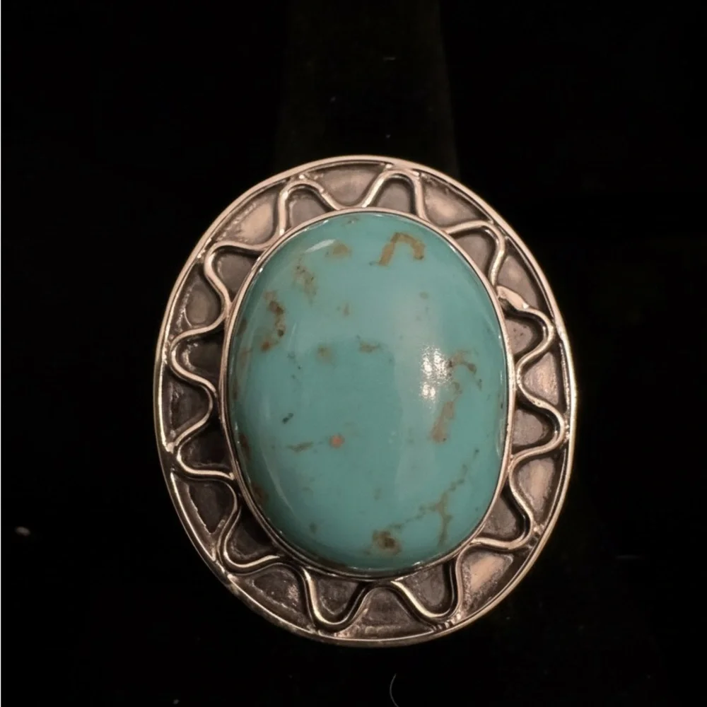 Turquoise Silver‎ Statement Ring
